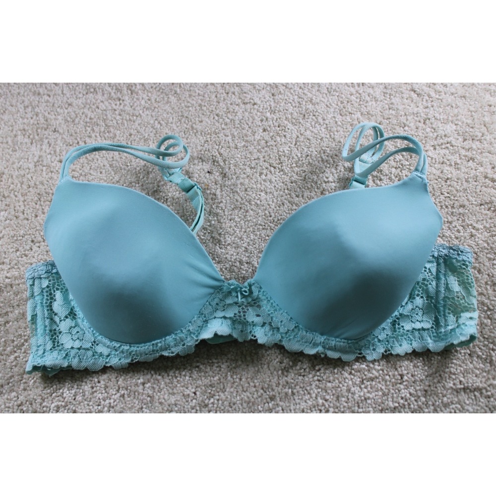No Boundaries Women's Bra 34B‎ Light Blue Lace Underwire Adjustable